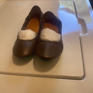 Chocolate Brown Tieks Foldable Leather Ballet Flats - EUC